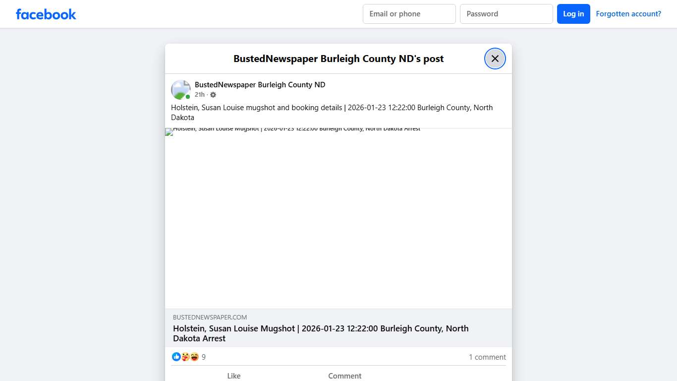 Holstein, Susan... - BustedNewspaper Burleigh County ND Facebook